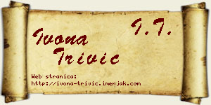 Ivona Trivić vizit kartica